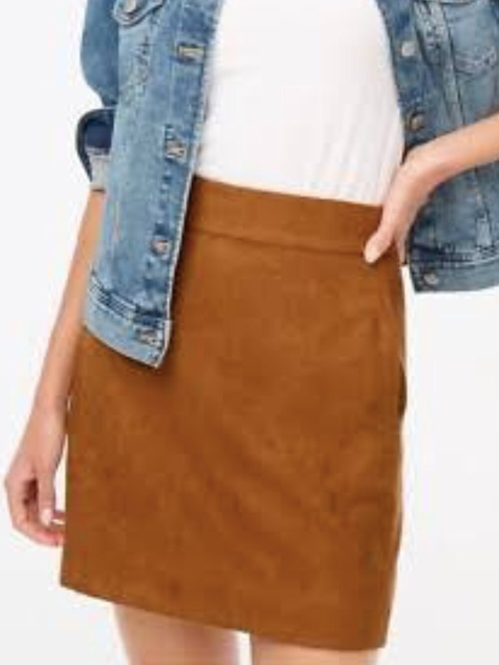 J.Crew Brown Faux Suede Mini Skirt Size 2